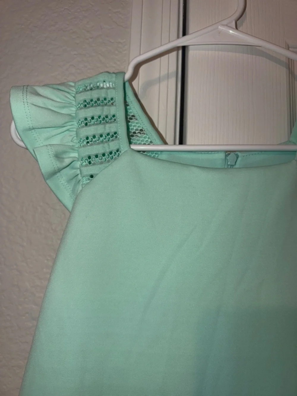 Bonnie Jean Mint Green Handkerchief Hem Girls Dress - Picture 3 of 8